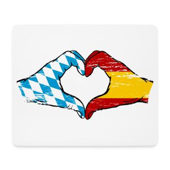 Bayern Spanien Flagge Hände Herzform used - Mousepad (Querformat) - Weiß - Vorne