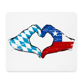 Bavière, Chili, drapeau, aiguilles, forme de coeur utilisé - Tapis de souris (format paysage) - blanc - Devant