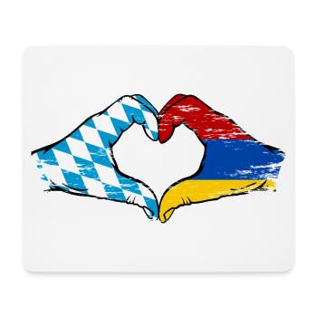 Bavière, Arménie, Drapeau, Mains, Coeur - Tapis de souris (format paysage) - blanc - Devant