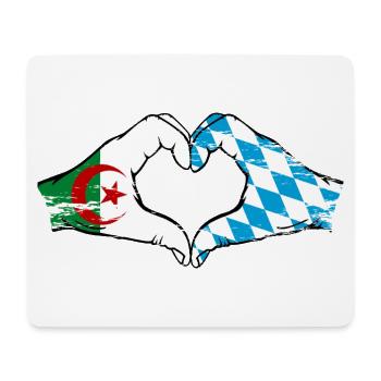 Algeria Bavaria Flag Hands Heart Shape Used - Mouse Pad (horizontal) - white - Front