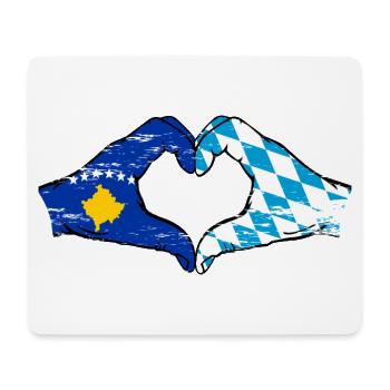 Kosovo Bayern Flagge Hände Herzform used - Mousepad (Querformat) - Weiß - Vorne