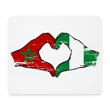 Drapeau du Maroc Nigeria mains forme de coeur utilisé - Tapis de souris (format paysage) - blanc - Devant