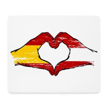 Spain Austria Flag Hands Heart Shape Used - Mouse Pad (horizontal) - white - Front