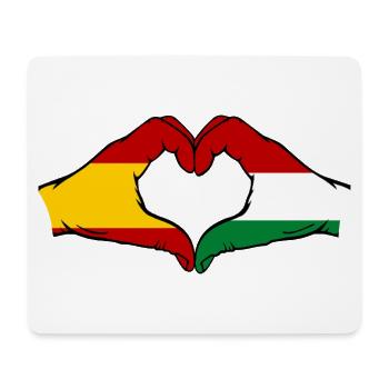 Spain Hungary Flag Hands Heart Shape - Mouse Pad (horizontal) - white - Front