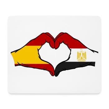 Spain Egypt Flag Hands Heart Shape - Mouse Pad (horizontal) - white - Front