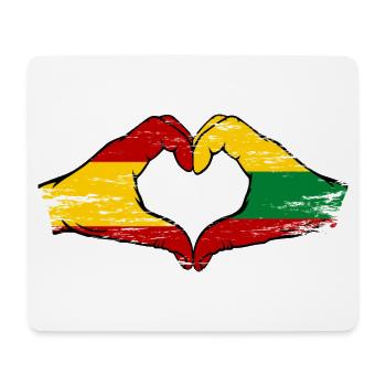 Espagne Lituanie drapeau mains forme de coeur utilisé - Tapis de souris (format paysage) - blanc - Devant