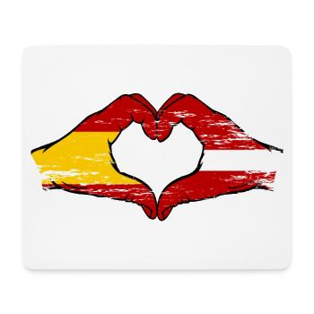 Spain Latvia flag hands heart shape used - Mouse Pad (horizontal) - white - Front