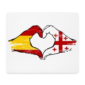 Spanien Georgien Flagge Hände Herzform used - Mousepad (Querformat) - Weiß - Vorne