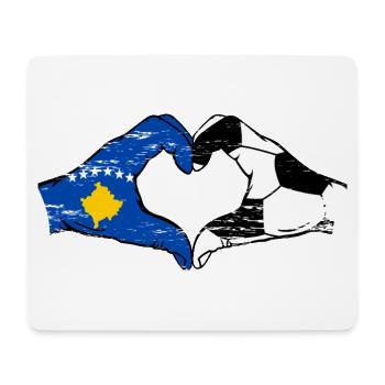 Kosovo football drapeau mains forme coeur utilisé - Tapis de souris (format paysage) - blanc - Devant