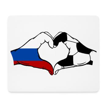 Russland Fussball Flagge Haende Herzform - Mousepad (Querformat) - Weiß - Vorne