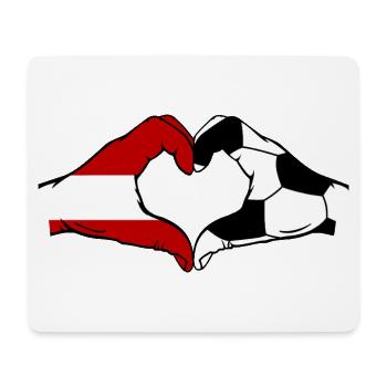 Österreich Fussball Flagge Hände Herzform - Mousepad (Querformat) - Weiß - Vorne