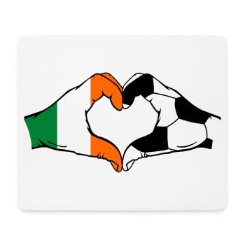 Ireland Football Flag Hands Heart Shape - Mouse Pad (horizontal) - white - Front