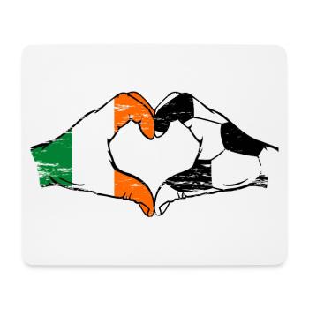 Ireland Football Flag Hands Heart Shape Used - Mouse Pad (horizontal) - white - Front