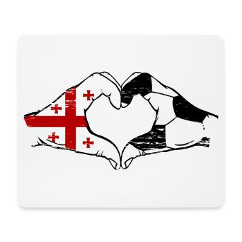 Georgien Fussball Flagge Haende Herzform used - Mousepad (Querformat) - Weiß - Vorne
