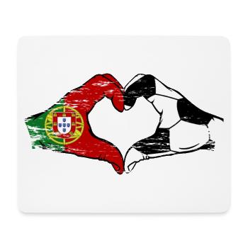 Portugal Football Drapeau Mains Coeur Forme Utilisé - Tapis de souris (format paysage) - blanc - Devant