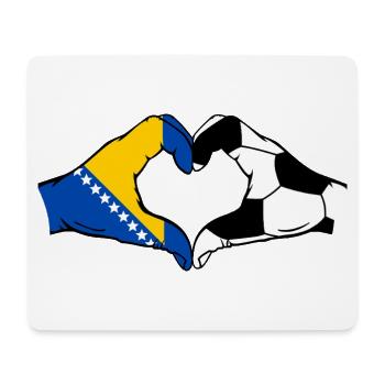 Bosnia Football Flag Hands Heart Shape - Mouse Pad (horizontal) - white - Front