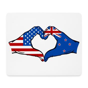 USA Neuseeland Flagge Haende Herzform - Mousepad (Querformat) - Weiß - Vorne