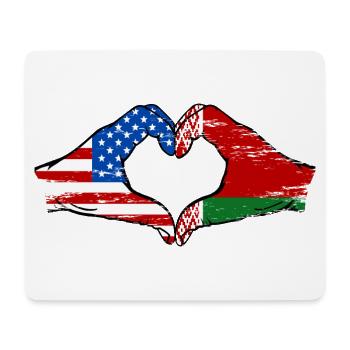 USA Belarus Flagge Haende Herzform used - Mousepad (Querformat) - Weiß - Vorne