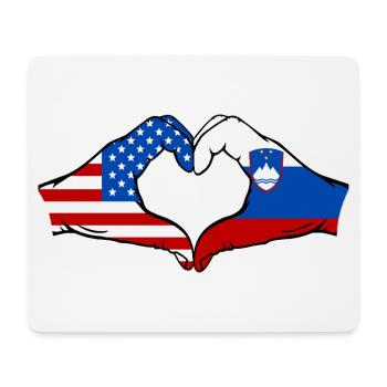 USA Slowenien Flagge Haende Herzform - Mousepad (Querformat) - Weiß - Vorne
