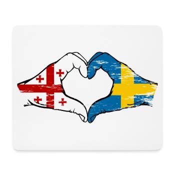 Georgien Schweden Flagge Haende Herzform used - Mousepad (Querformat) - Weiß - Vorne