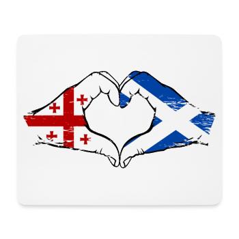Géorgie Ecosse Drapeau Mains Coeur Forme Utilisé - Tapis de souris (format paysage) - blanc - Devant