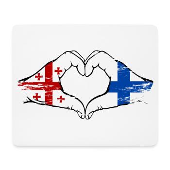 Georgien Finnland Flagge Haende Herzform used - Mousepad (Querformat) - Weiß - Vorne