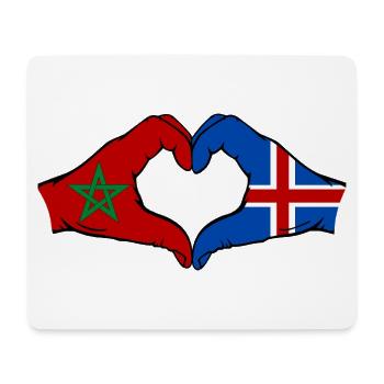 Marokko Island Flagge Haende Herzform - Mousepad (Querformat) - Weiß - Vorne