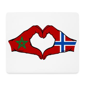 Marokko Norwegen Flagge Haende Herzform - Mousepad (Querformat) - Weiß - Vorne