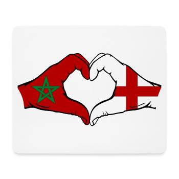Marokko England Flagge Haende Herzform - Mousepad (Querformat) - Weiß - Vorne