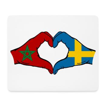 Marokko Schweden Flagge Haende Herzform - Mousepad (Querformat) - Weiß - Vorne