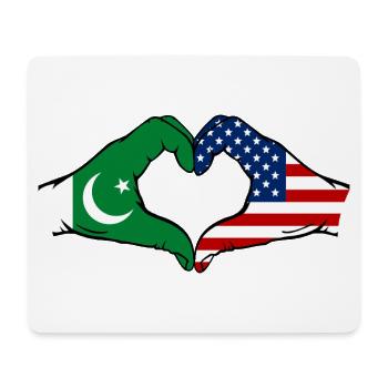Pakistan États-Unis drapeau mains forme coeur - Tapis de souris (format paysage) - blanc - Devant