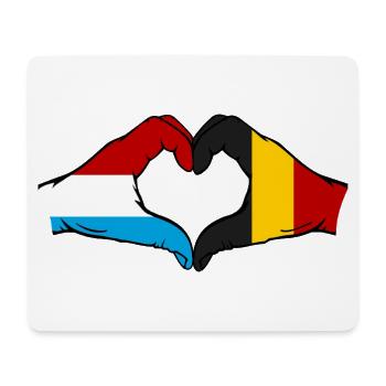 Luxembourg Belgique Drapeau Mains Coeur Forme - Tapis de souris (format paysage) - blanc - Devant