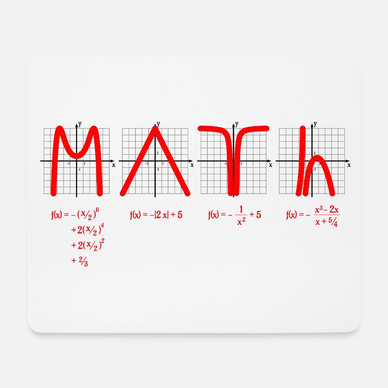 Math with Functions red - Mousepad (Querformat) - Weiß