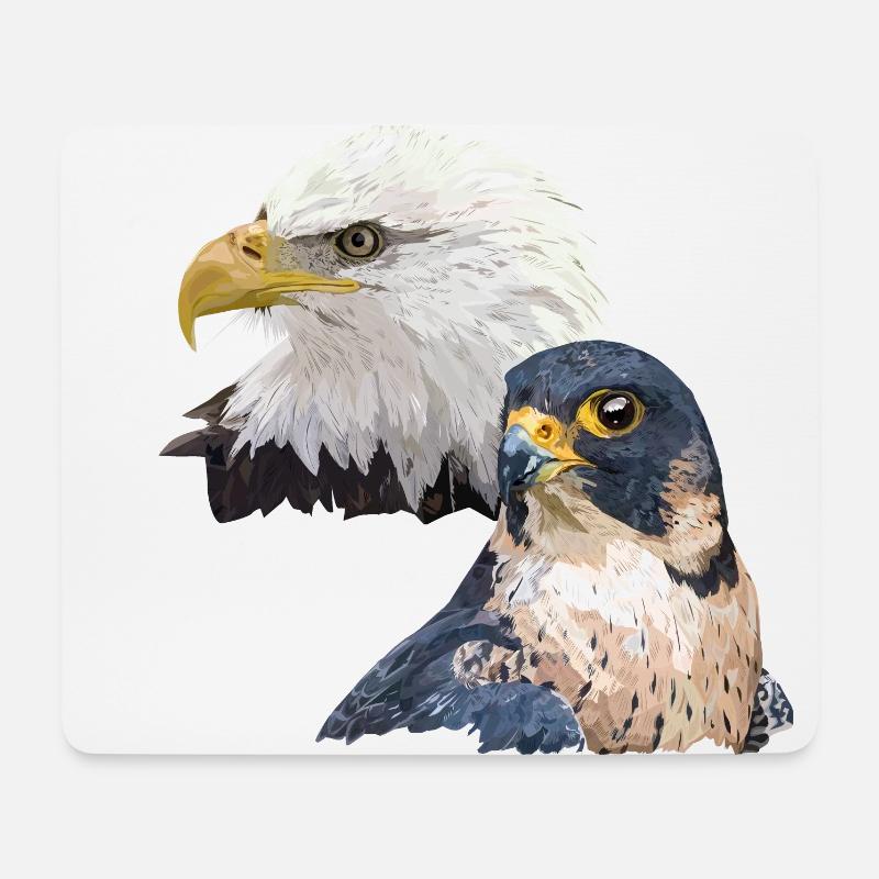 Wanderfalke und amerikanische Zigarre - Mousepad (Querformat) - Weiß
