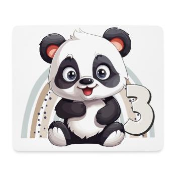 3rd Birthday Panda Bear Rainbow Cute Cute - Mouse Pad (horizontal) - white - Front