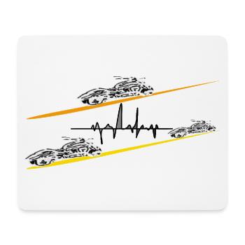 Chopper Motorrad Herzschlag - Mousepad (Querformat) - Weiß - Vorne