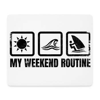 Windsurfer Wochenendroutine - Mousepad (Querformat) - Weiß - Vorne