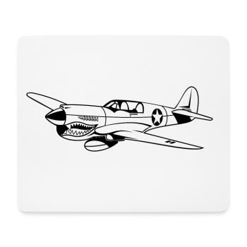 Fighter / pilote de chasse Warhawk 02_schwarz - Tapis de souris (format paysage) - blanc - Devant