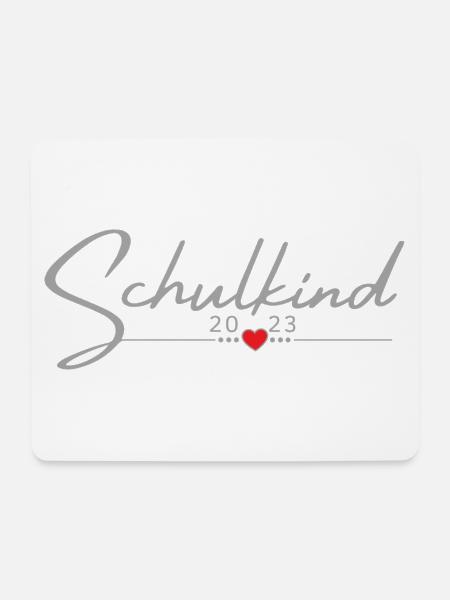 Schulkind Herz mit Namen personalisieren - Mousepad (Querformat) - Weiß
