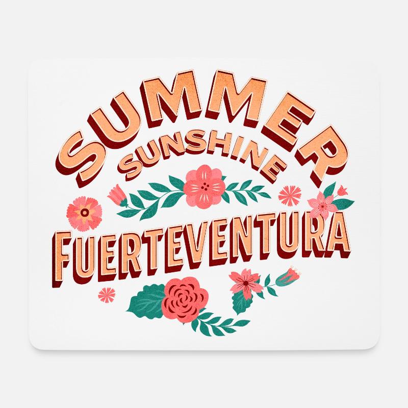Fuerteventura Sommer Sonne Strand Meer Palmen - Mousepad (Querformat) - Weiß