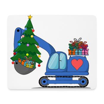 Excavator Christmas Blue - Mouse Pad (horizontal) - white - Front
