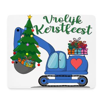 Graafmachine Vrolijk Kerstfeest in blauw - Mousepad (Querformat) - Weiß - Vorne