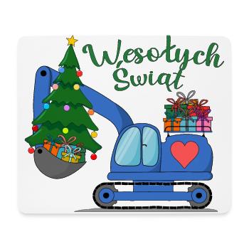 Koparka Wesołych Świąt w kolorze niebieskim - Mousepad (Querformat) - Weiß - Vorne