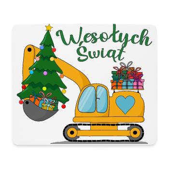 Koparka Wesołych Świąt w kolorze żółtym - Mousepad (Querformat) - Weiß - Vorne