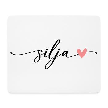 Silja Name Calligraphy Font - Mouse Pad (horizontal) - white - Front