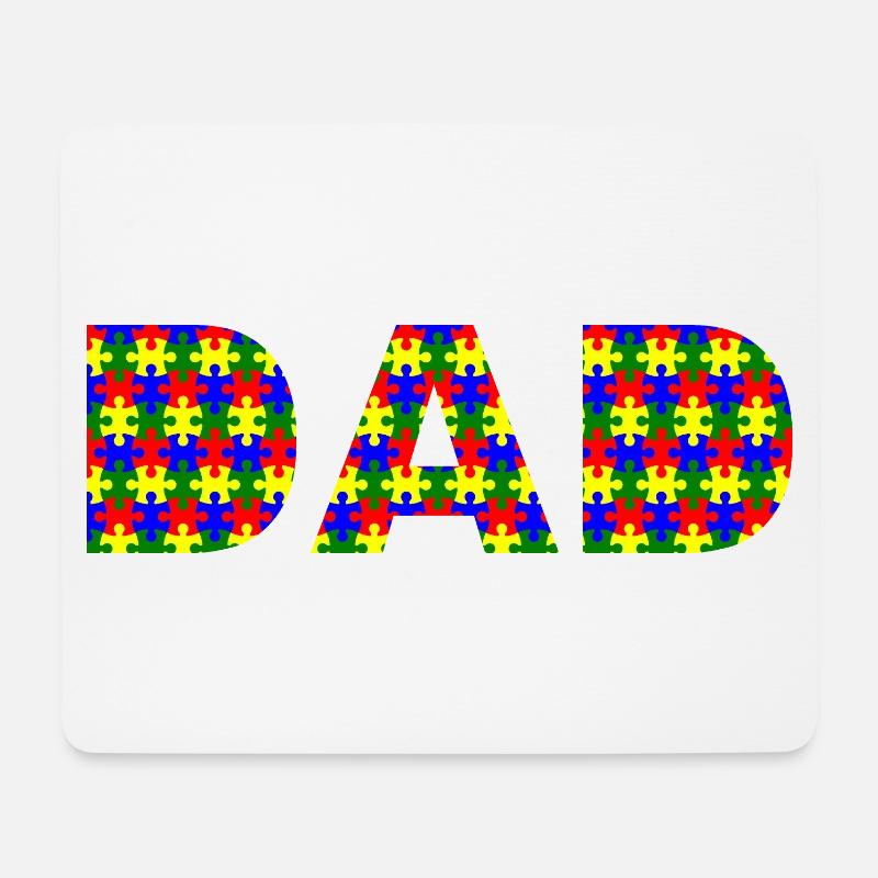 DAD autism letter puzzle pattern - Mouse Pad (horizontal) - white