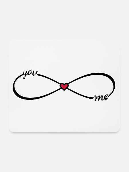 Unendlichkeitssymbol you & me Infinity BFF - Mousepad (Querformat) - Weiß