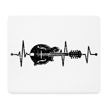Mandolin Heartbeat Bluegrass Country Music - Mouse Pad (horizontal) - white - Front
