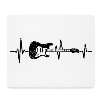 Guitar Heartbeat Electric Guitar Guitarist - Mouse Pad (horizontal) - white - Front