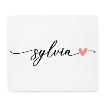 Sylvia Name Calligraphy Font - Mouse Pad (horizontal) - white - Front